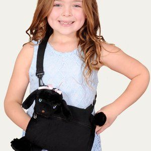 3-in-1 Cuddly Fun Muff/Handbag/Plush Black Poodle